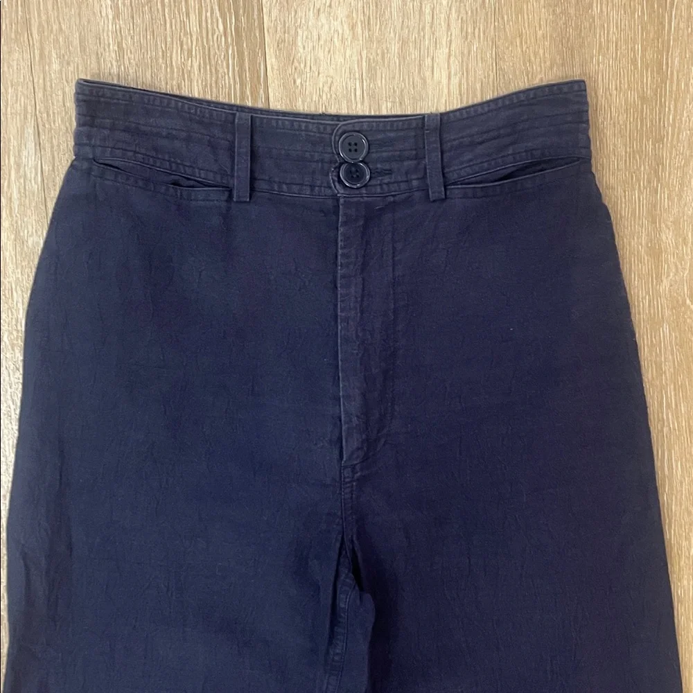 Apiece Apart Merida Navy Pants High Rise Sailor Cropped Trousers size 2 - Picture 7 of 11